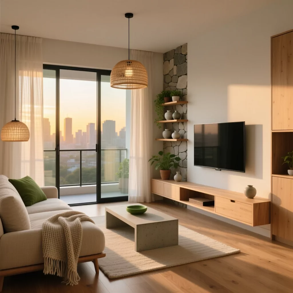 Hoàn thiện nội thất phòng ngủ chung cư phong cách Japandi