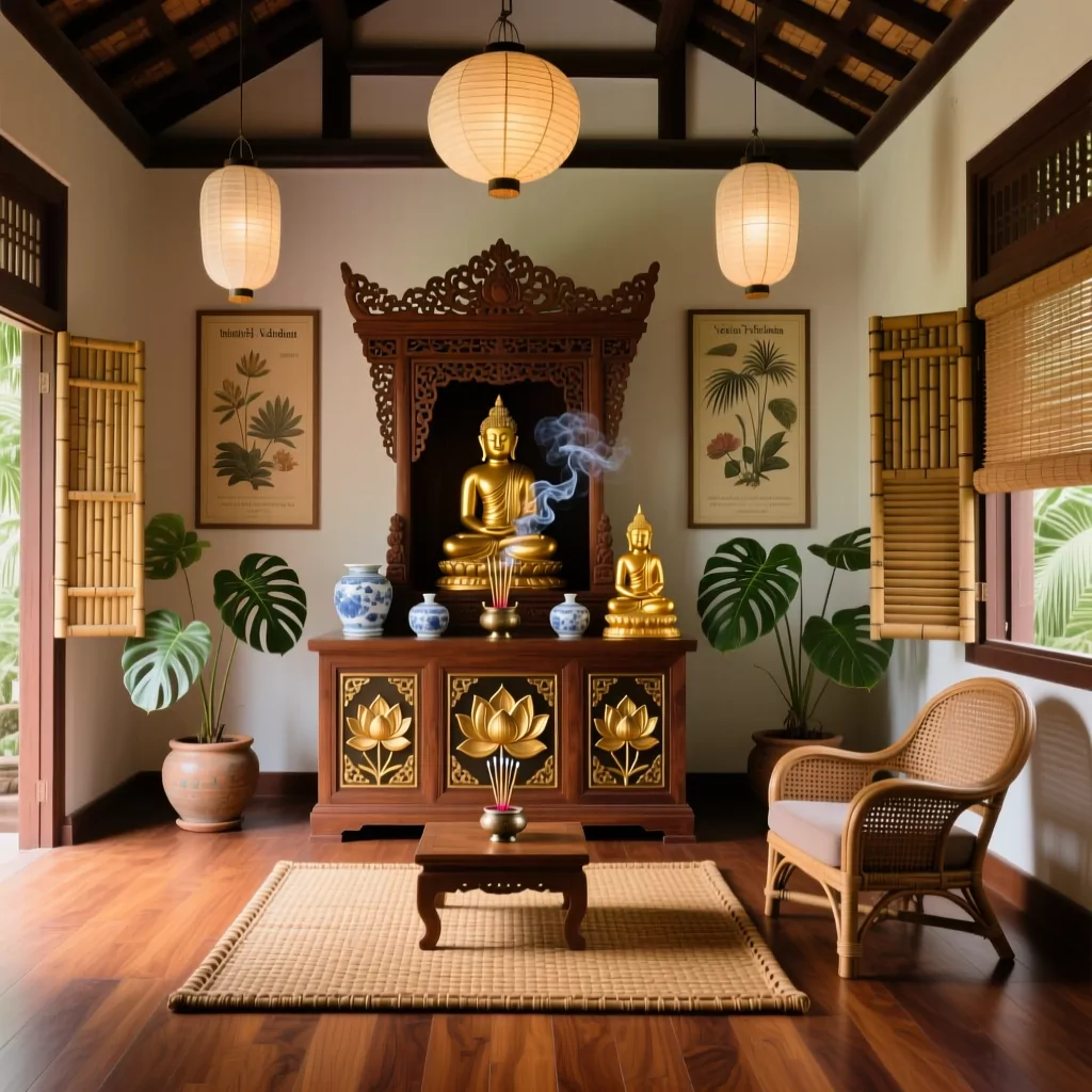 Phòng ngủ phong cách indochine tối giản đương đại