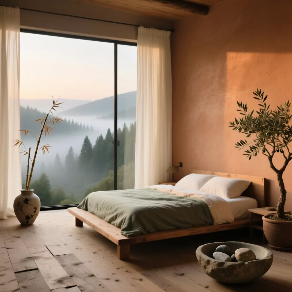 Phòng ngủ master đẹp phong cách Wabi-Sabi tĩnh lặng