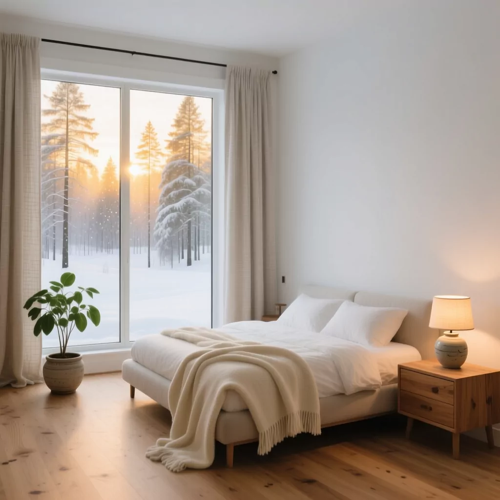 Phòng ngủ master phong cách Scandinavian tươi sáng