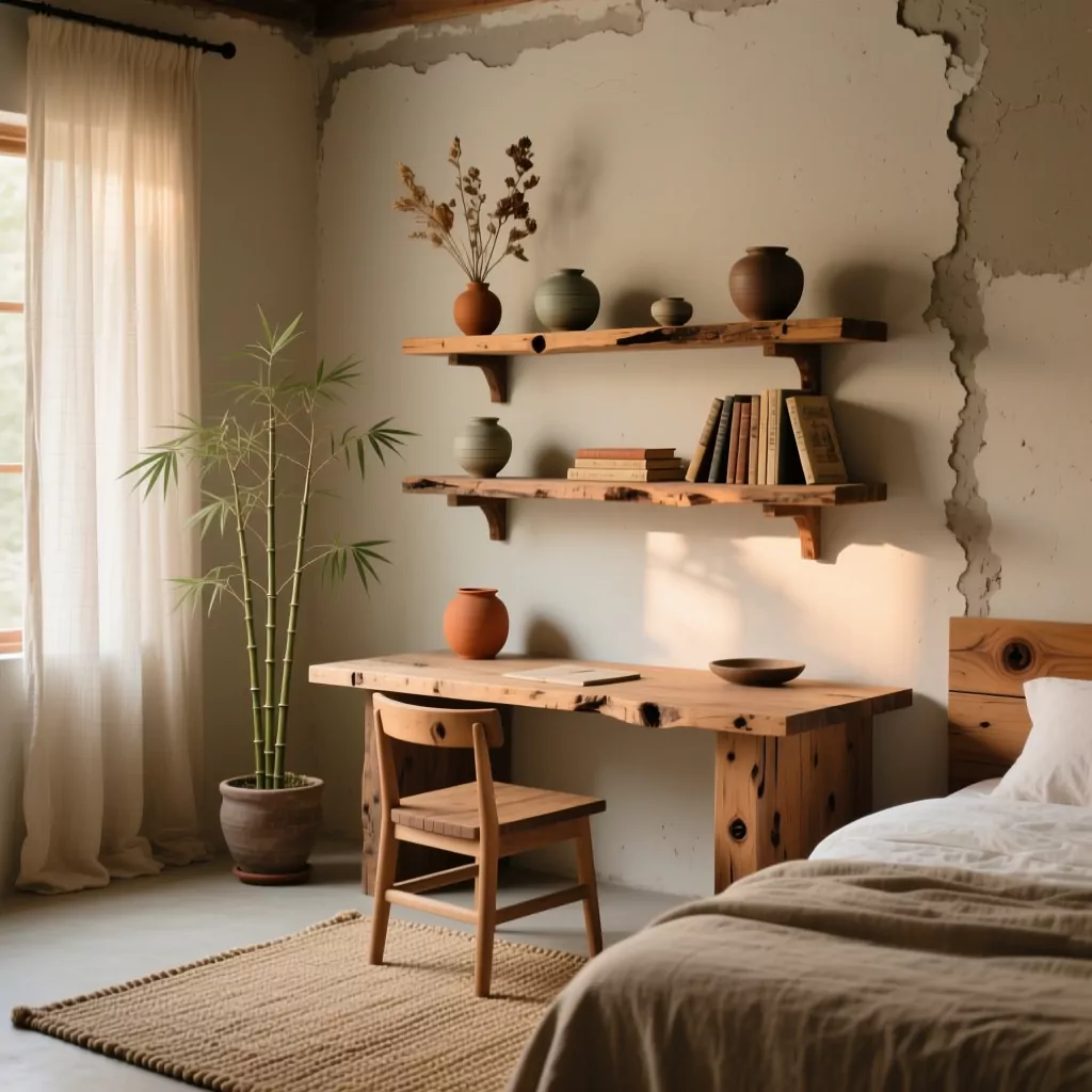 Phòng ngủ master phong cách Wabi Sabi tối giản