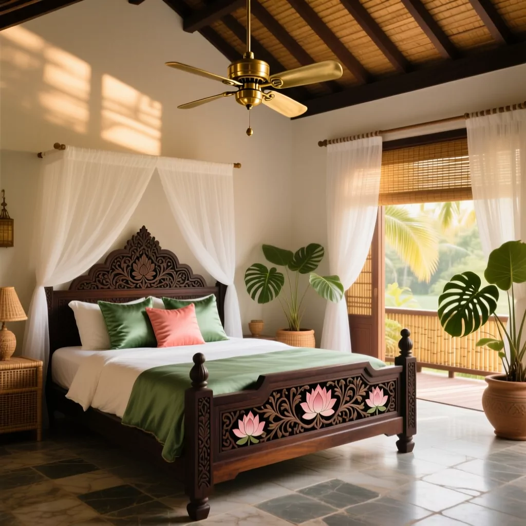 Thiết kế phòng ngủ tối giản phong cách Indochine