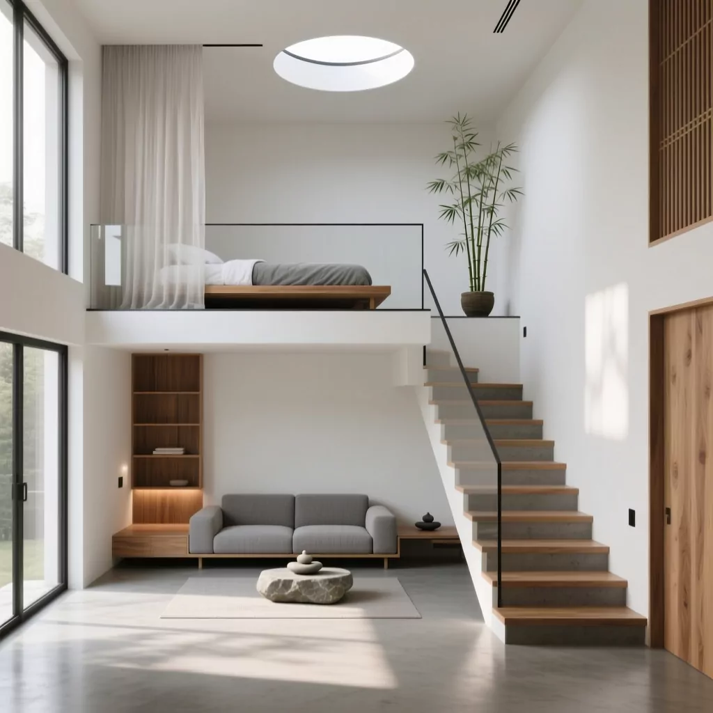 Tổng thể phòng ngủ tối giản đẹp hoàn thiện