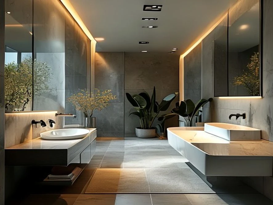 Phòng tắm 15m2 thiết kế hiện đại