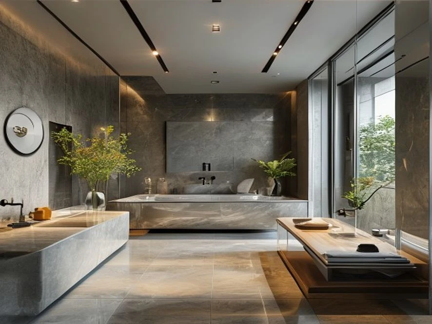 phòng tắm kính cường lực mẫu nội thất phòng khách 15m2 đẹp
