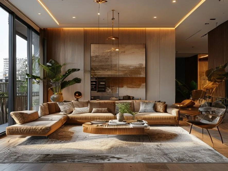 so sánh tự làm và thuê thiết kế mẫu nội thất phòng khách 25m2 đẹp