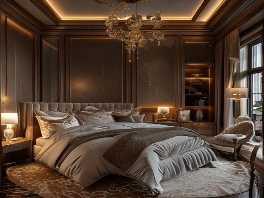 Sự xa hoa của phong cách Luxury trong mẫu nội thất phòng ngủ 15m2 đẹp