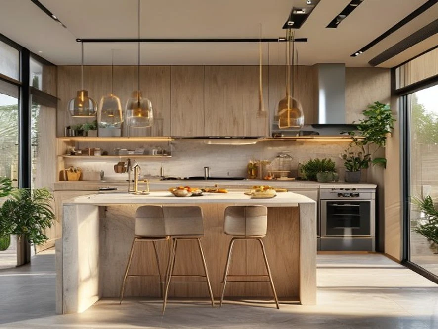 Thẩm mỹ phòng bếp 10m2 hiện đại với tông màu sáng tinh tế