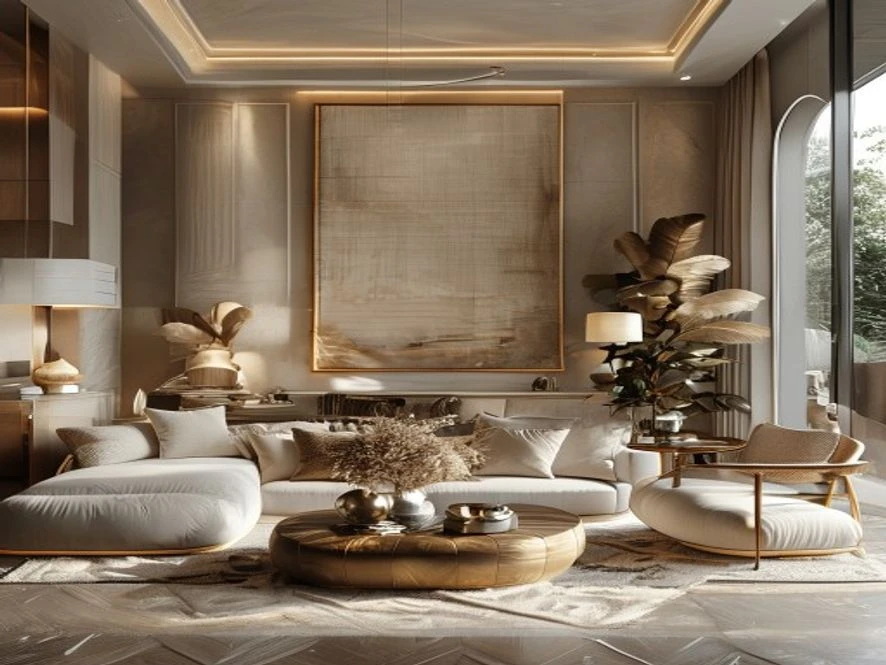 thẩm mỹ thiết kế nội thất phòng khách 20m2