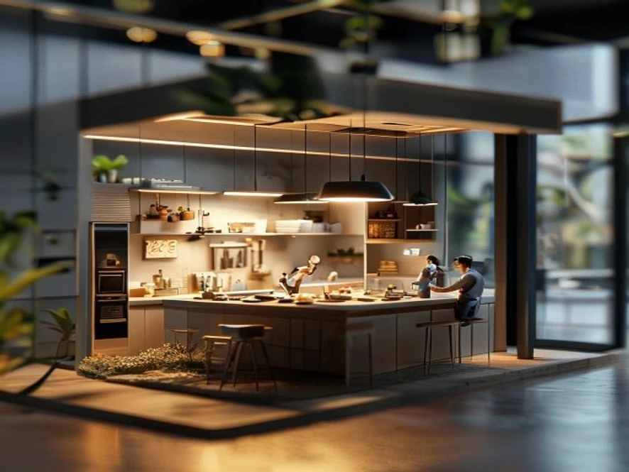 Thi công hoàn thiện mẫu nội thất phòng bếp 15m2 đẹp