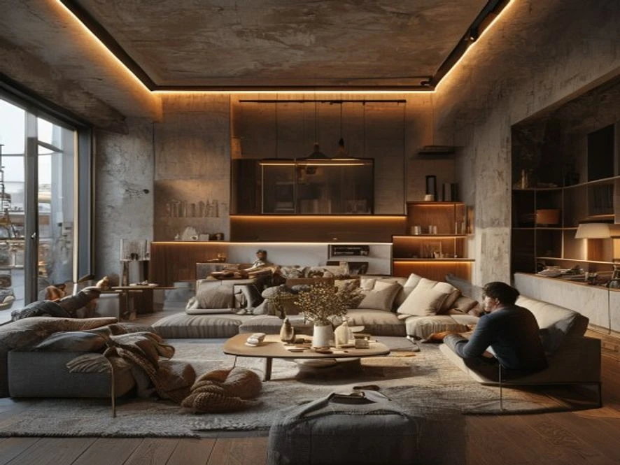 Thi công lắp đặt nội thất phòng khách 15m2 hoàn thiện