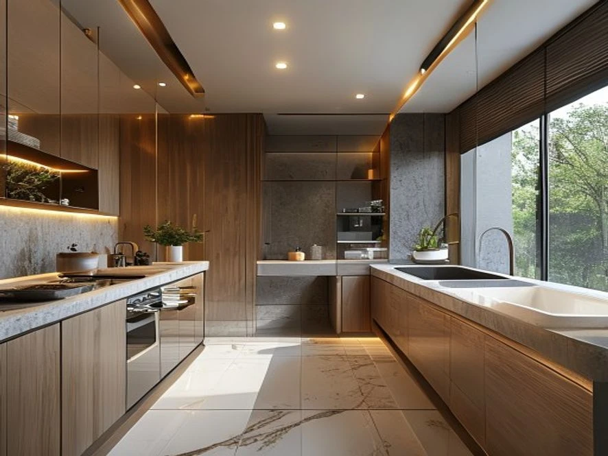Thiết kế bếp kết hợp nhà tắm 12m2