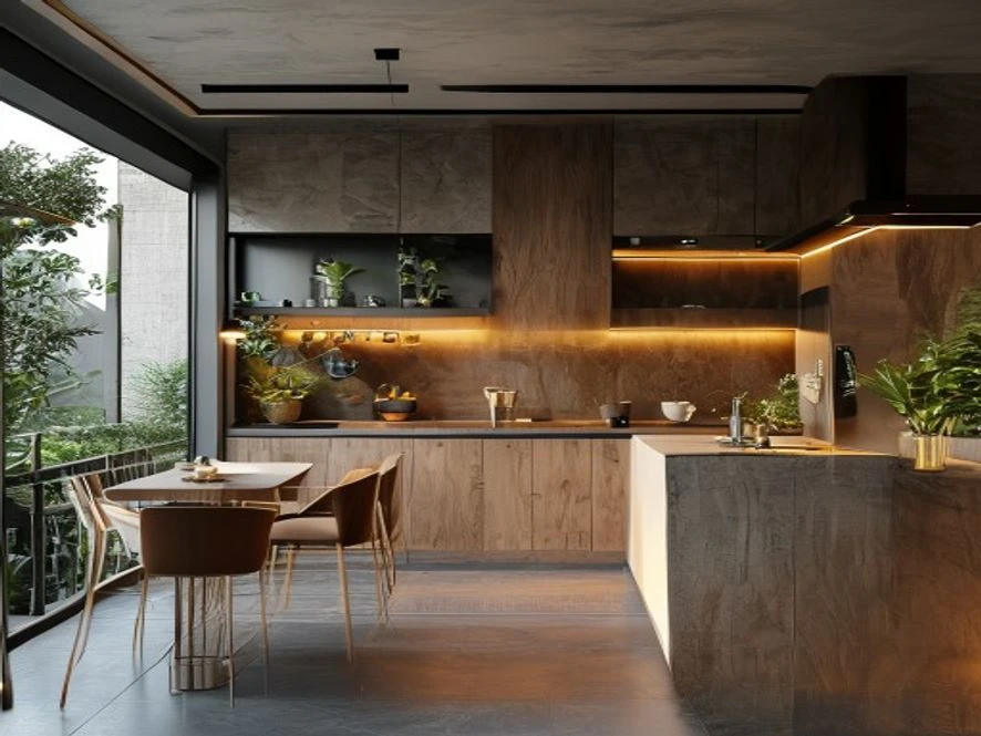 Thiết kế nội thất phòng bếp 10m2 có bếp phụ ban công