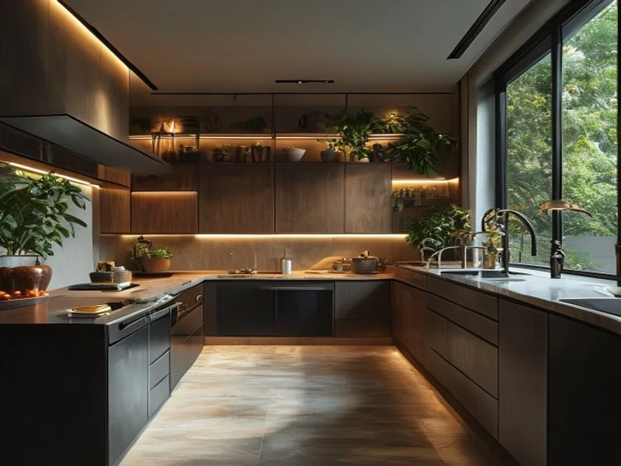 Thiết kế nội thất phòng bếp 10m2 hình chữ L