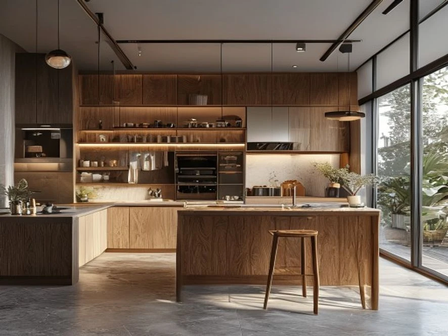 Thiết kế nội thất phòng bếp 20m2 chọn vật liệu thông minh