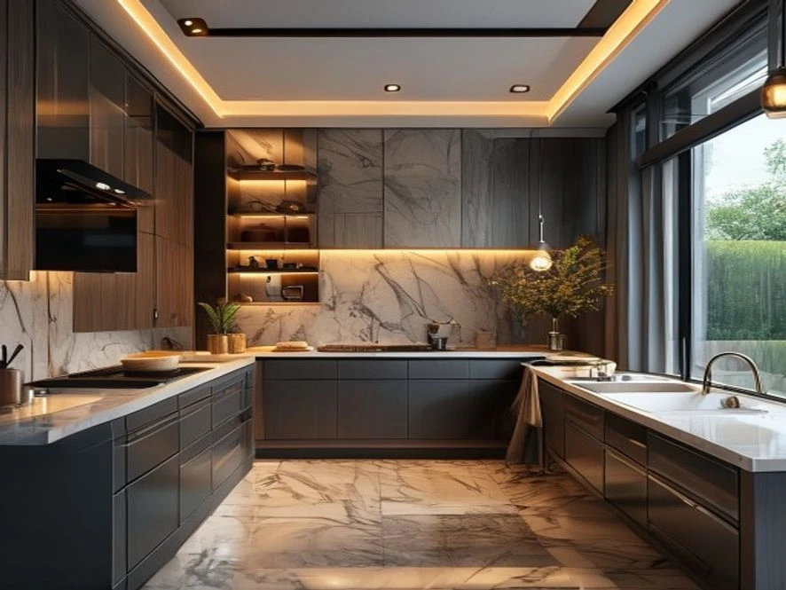 Thiết kế nội thất phòng bếp 20m2 kết hợp phòng tắm