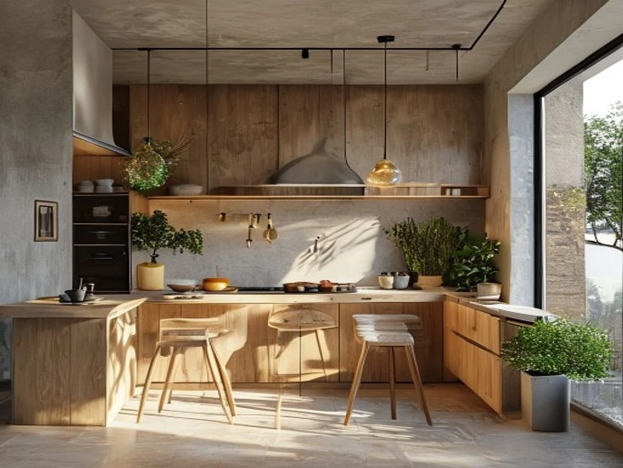 Thiết kế nội thất phòng bếp 20m2 phong cách Bắc Âu