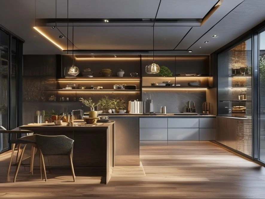 Thiết kế nội thất phòng bếp 25m2 hiện đại và tối ưu công năng