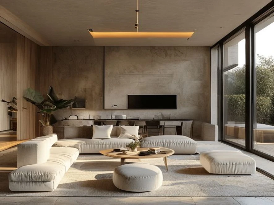 Thiết kế nội thất phòng khách 15m2 phong cách Minimalist tối giản