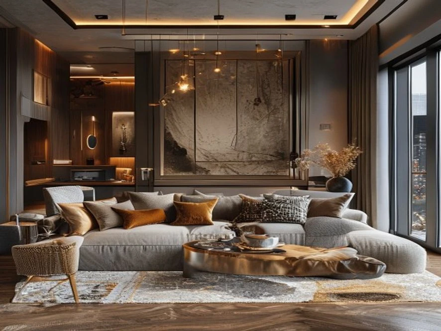 Thiết kế nội thất phòng khách 40m2 kết hợp phòng ngủ