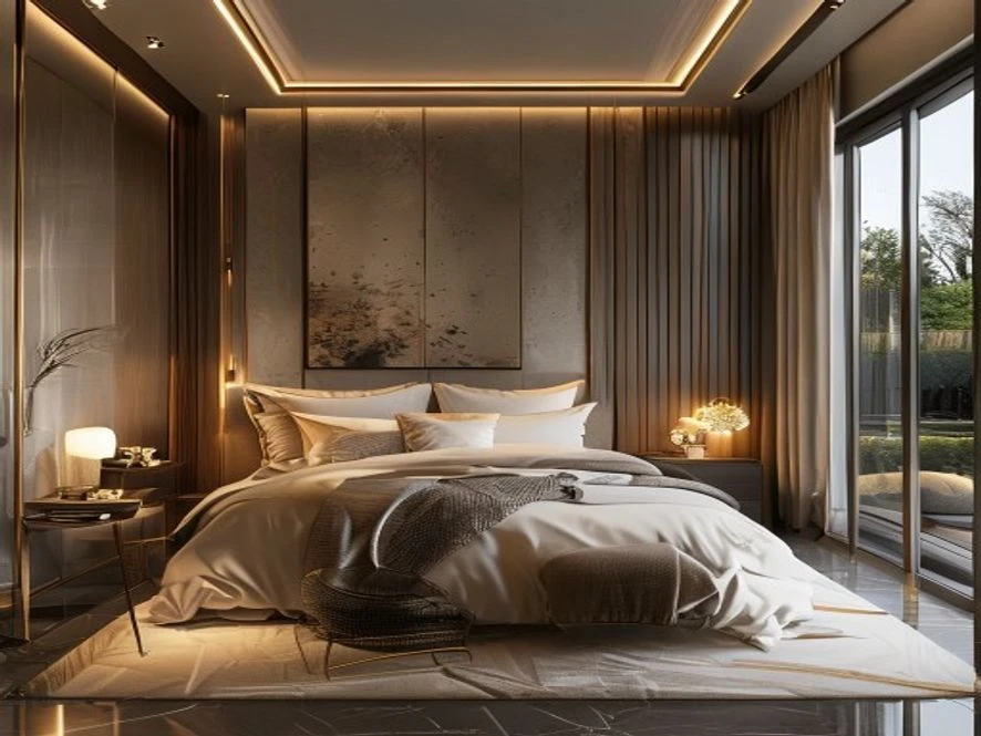 Thiết kế nội thất phòng ngủ 10m2 phong cách hiện đại sang trọng