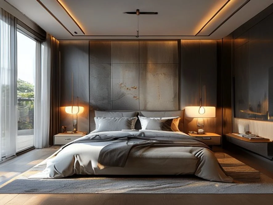 thiết kế nội thất phòng ngủ 16m2 phong cách hiện đại