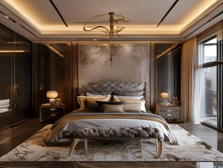 Thiết kế nội thất phòng ngủ 16m2 sang trọng kiểu Luxury