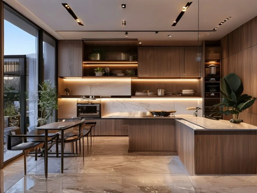 Thiết Kế Nội Thất TP - đơn vị thiết kế mẫu nội thất phòng bếp 12m2 đẹp uy tín