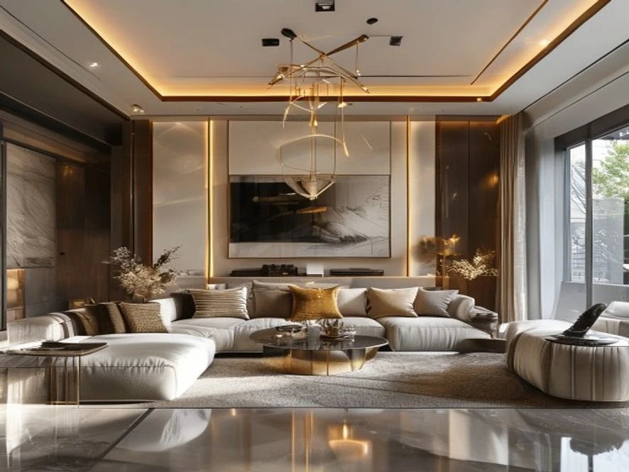 Thiết Kế Nội Thất TP đơn vị thiết kế mẫu nội thất phòng khách 20m2 đẹp uy tín