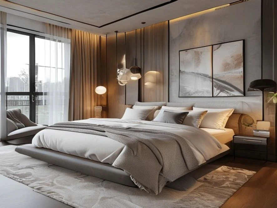 Thiết kế phong cách hiện đại cho mẫu nội thất phòng ngủ 16m2 đẹp
