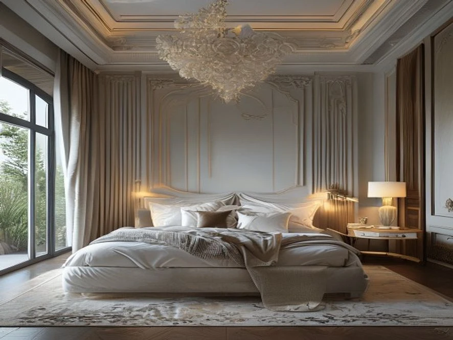 Thiết kế phong cách tân cổ điển cho nội thất phòng ngủ hiện đại