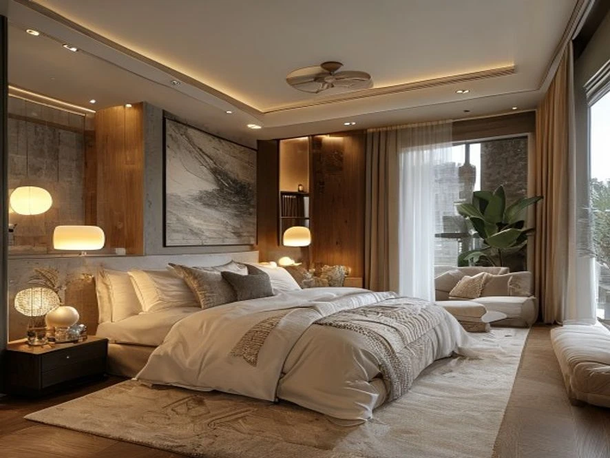 Thiết kế phòng ngủ trong mẫu nội thất phòng khách 40m2 đẹp