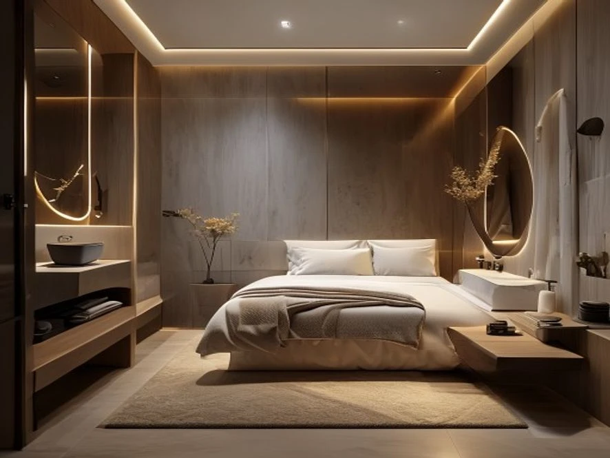 Thiết kế phòng tắm khép kín cho mẫu nội thất phòng ngủ 12m2 đẹp