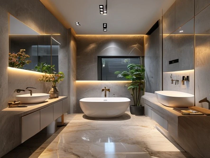 Thiết kế phòng tắm nhỏ đẹp trong thiết kế nội thất phòng khách 30m2