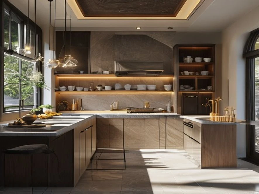 Tối ưu ngân sách trong mẫu nội thất phòng bếp 12m2 đẹp