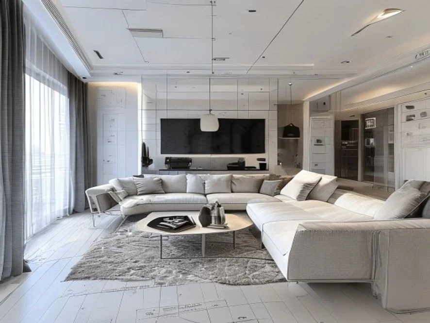 Triển khai bản vẽ kỹ thuật nội thất phòng khách 30m2