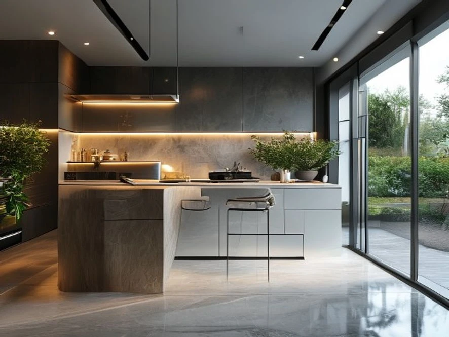 Vật liệu thông minh nội thất phòng bếp 20m2
