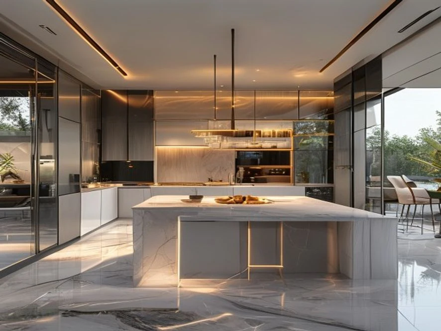 Vật liệu thông minh trong mẫu nội thất phòng bếp 10m2 đẹp