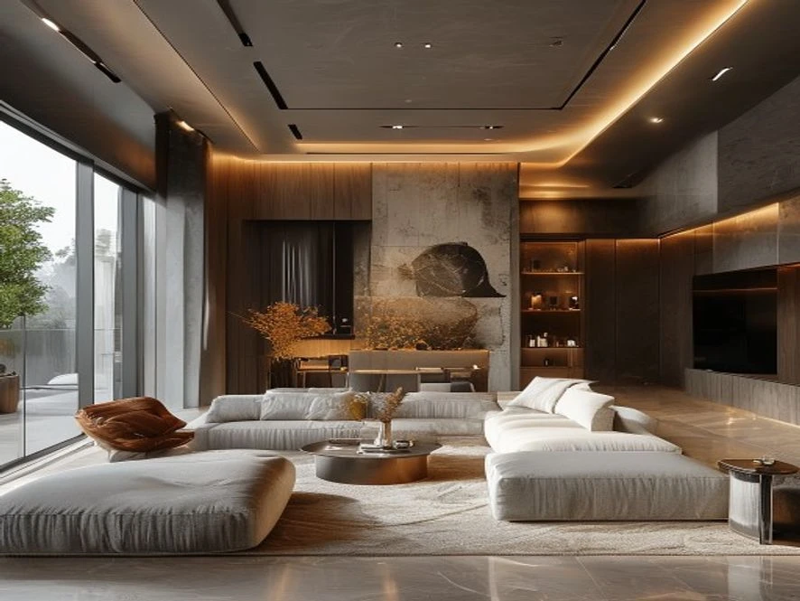 Vật liệu thông minh trong thiết kế nội thất phòng khách 30m2