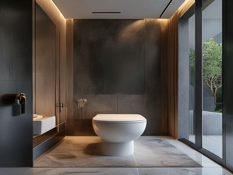 Vệ sinh khép kín hiện đại cho mẫu nội thất phòng ngủ 20m2 đẹp
