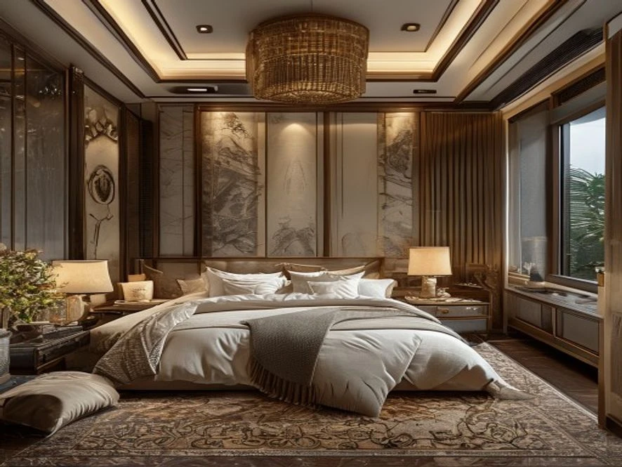 Ý tưởng thiết kế nội thất phòng ngủ 15m2 phong cách Indochine