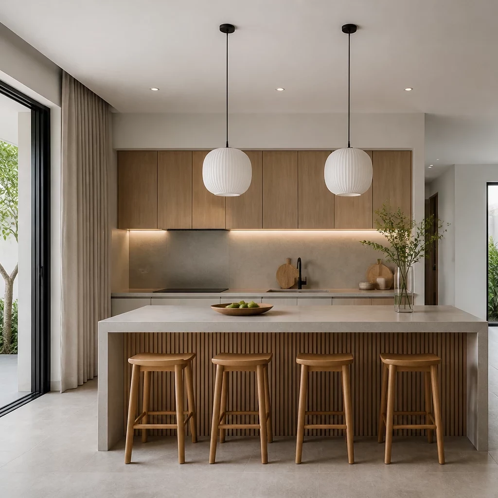 Công năng lưu trữ của bàn đảo bếp hiện đại