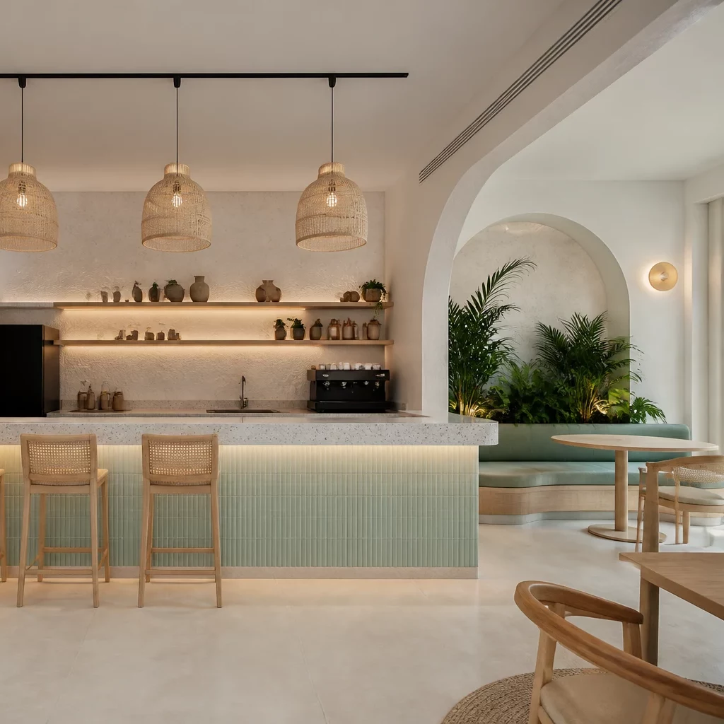 Mẫu bàn đảo bếp hiện đại kết hợp quầy bar sang trọng
