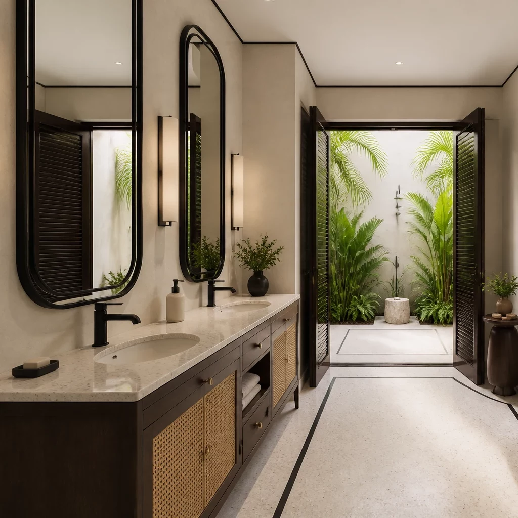Giá thiết kế nội thất sân vườn đẹp mắt với phong cách cổ điển.