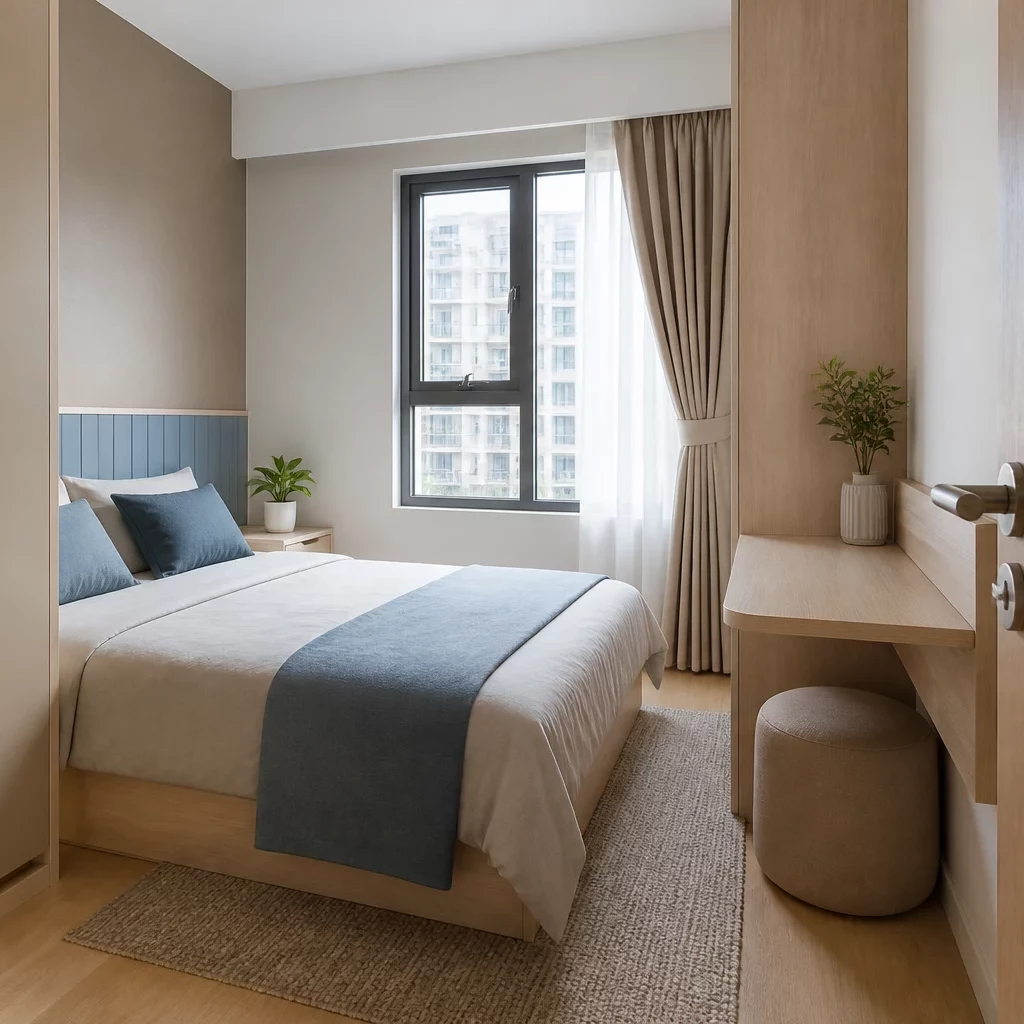 Phòng khách cổ điển với ghế xanh lá và đèn chùm lấp lánh.