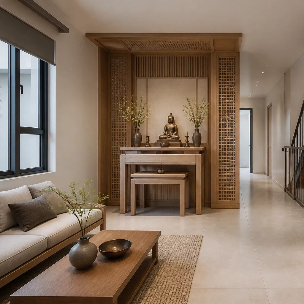 Các phong cách thiết kế nội thất: phòng ngủ tầng lửng gỗ mộc với tường bê tông nứt.