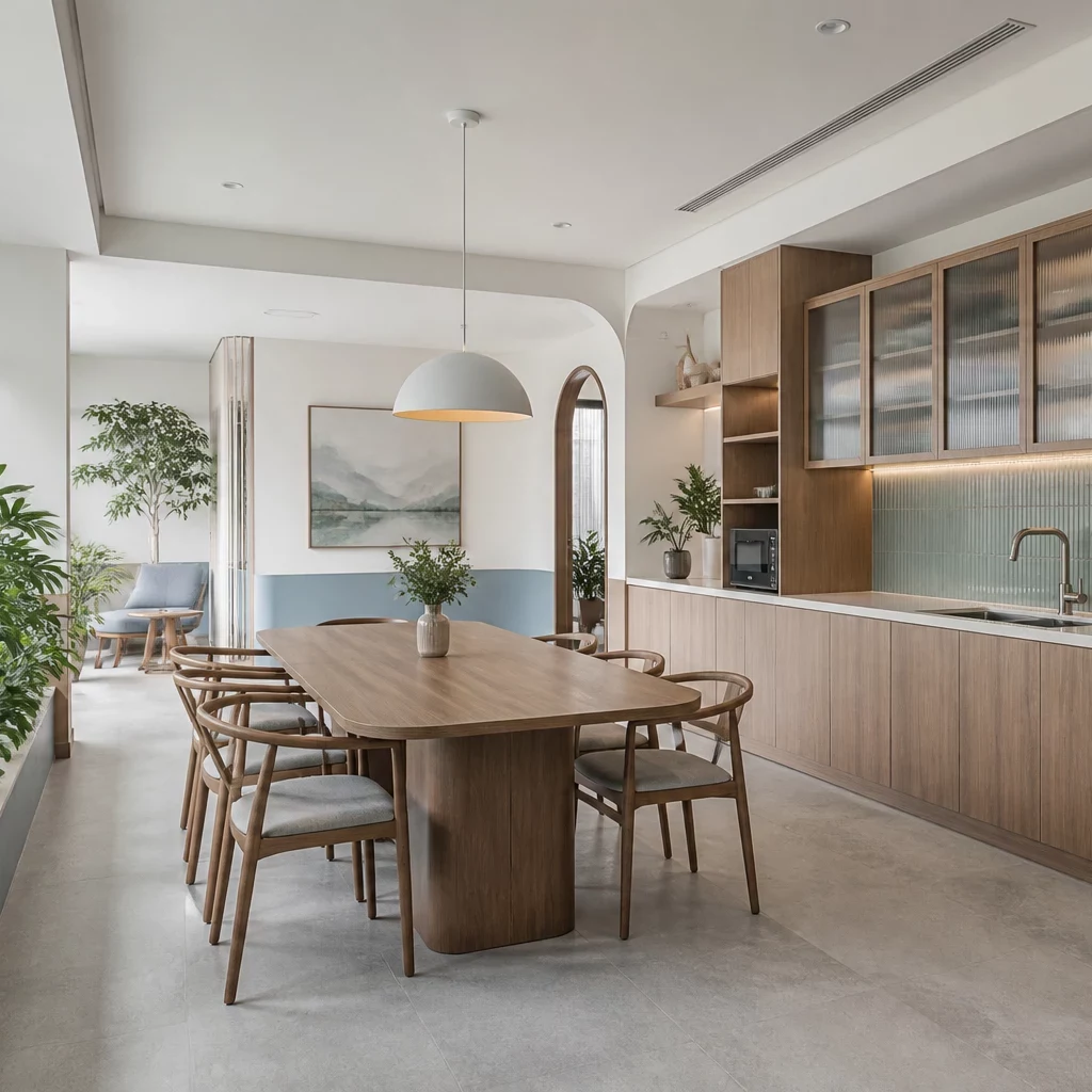 Khu vực pantry văn phòng thiết kế đẹp mắt tiện nghi