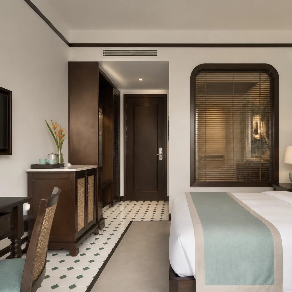 Cầu thang phòng khách đẹp phong cách Indochine hoài cổ