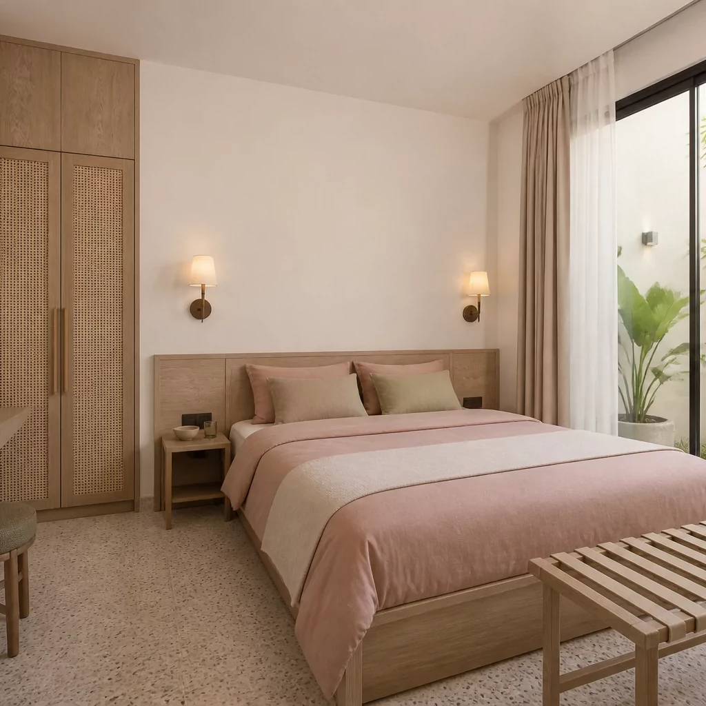 Cầu thang phòng khách đẹp kết nối không gian phòng ngủ tầng trên