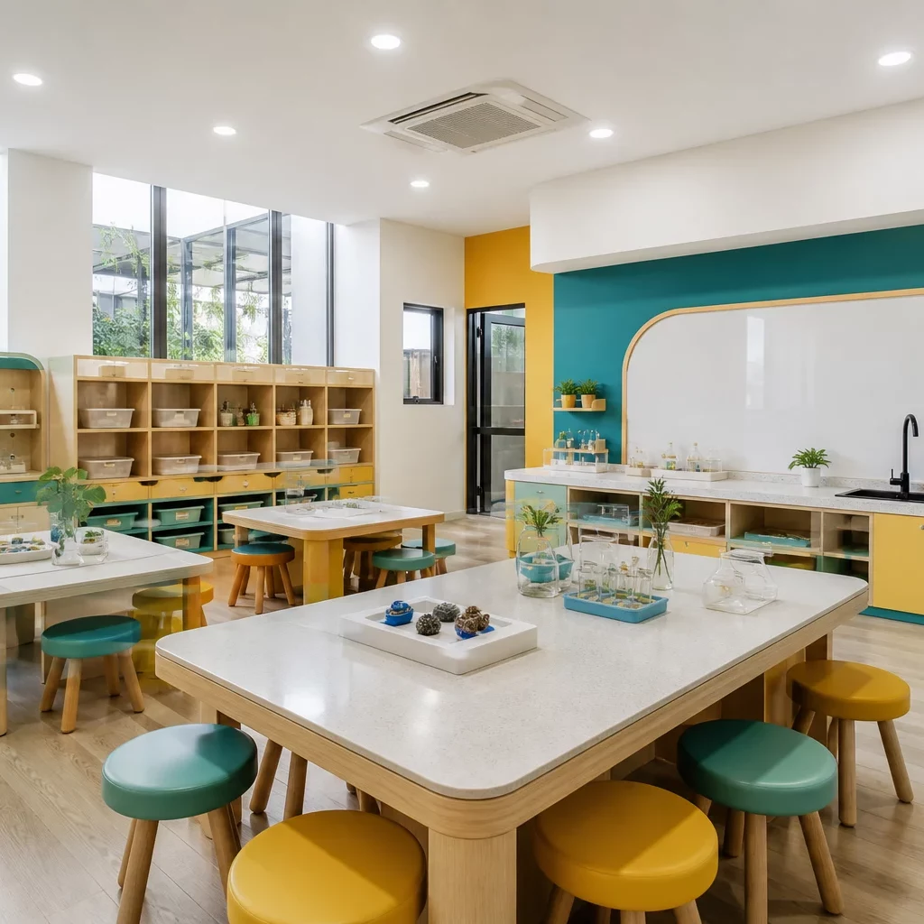 Vật liệu gỗ và kính tạo nên cầu thang phòng khách đẹp sang trọng